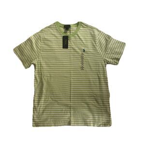 NEW Polo RALPH LAUREN Lime Green Striped Short Sleeved T-Shirt XL (18-20)